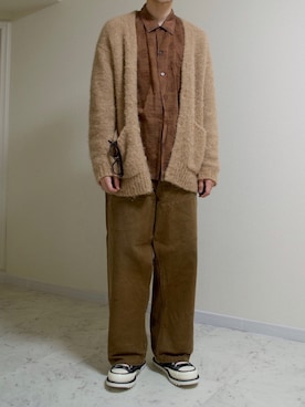 「AURALEE（オーラリー）のアイテム（カーディガン/ボレロ）」を使った、橋本さん（メンズ・174cm）の春コーディネート