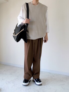 「HELMUT LANG（ヘルムートラング）のアイテム（トップス）」を使った、橋本さん（メンズ・174cm）の夏コーディネート