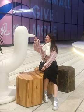 「WINTER STYLE」｜「アイテム（レッグウェア）」を使った、xiexieさん（レディース・155cm）の冬コーディネート