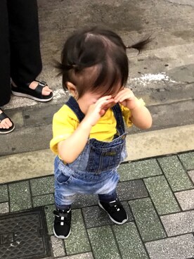 「アイテム（サロペット/オーバーオール、イエロー系）」を使った、na-seさん（レディース・163cm）の秋コーディネート