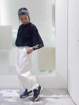 「アイテム（ヘアバンド）」を使った、MIYAMOさん（レディース・155cm）の夏コーディネート