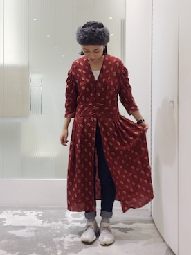 「アイテム（ヘアバンド）」を使った、MIYAMOさん（レディース・155cm）の秋コーディネート