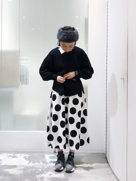 「アイテム（ヘアバンド）」を使った、MIYAMOさん（レディース・155cm）の秋コーディネート