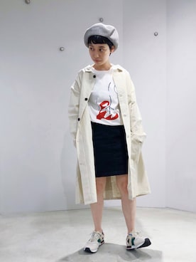 「note et silence （ノートエシロンス）のアイテム（スカート）」を使った、MIYAMOさん（レディース・155cm）の春コーディネート