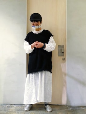 「アイテム（ベスト）」を使った、MIYAMOさん（レディース・155cm）の秋コーディネート