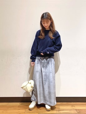 「ベロアスカート」｜「アイテム（その他トップス）」を使った、chisaさん（レディース・157cm）の冬コーディネート