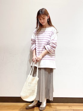 「スウェードスカート」｜chisaさん（レディース・157cm）の春コーディネート