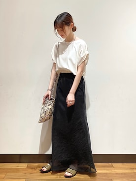 「URBAN RESEARCH（アーバンリサーチ）のとろみデザインスリーブカットソー（Tシャツ/カットソー）」を使った、chisaさん（レディース・157cm）の春コーディネート