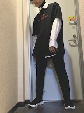 「スピードトレーナー」｜「アイテム（スラックス）」を使った、ちーさいさん（メンズ・169cm）の秋コーディネート