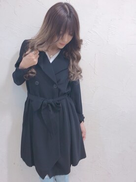 「LIPSERVICE（リップサービス）のアイテム（トレンチコート）」を使った、sakuraさん（レディース・157cm）の春コーディネート
