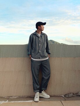 「ZARA（ザラ）のアイテム（デニムジャケット、ブルー系）」を使った、xvonniecさん（レディース）の秋コーディネート