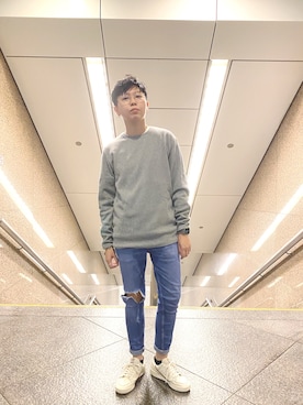 「ZARA（ザラ）のアイテム（ニット/セーター、グレー系）」を使った、xvonniecさん（レディース）の秋コーディネート