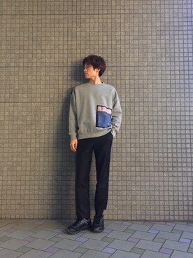 「STUDIOUS（ステュディオス）のアイテム（スウェット）」を使った、Ryoさん（メンズ・173cm）の春コーディネート