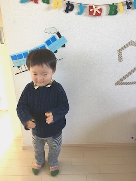 「ちょっとおめかし」｜あおさん（キッズ・90cm）の秋コーディネート