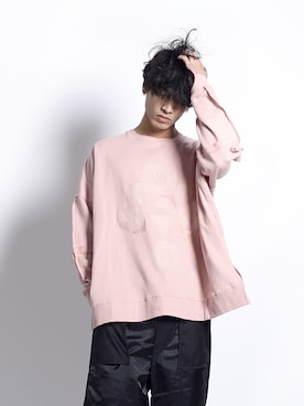 「PARADOX（パラドックス）のアイテム（スウェット）」を使った、H>FRACTAL OSAKAさん（メンズ・175cm）の春コーディネート