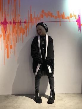 「PARADOX（パラドックス）のアイテム（帽子）」を使った、H>FRACTAL OSAKAさん（レディース・154cm）の秋コーディネート