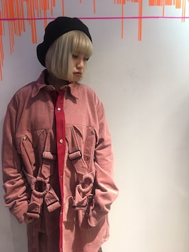 「PARADOX（パラドックス）のアイテム（帽子）」を使った、H>FRACTAL OSAKAさん（レディース・155cm）の冬コーディネート