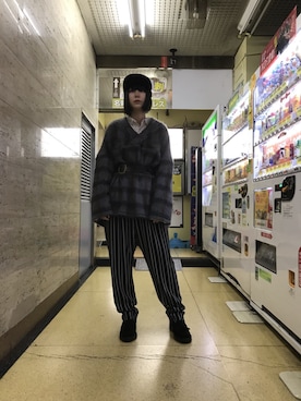 「MUZE（ミューズ）のアイテム（パンツ）」を使った、H>FRACTAL OSAKAさん（レディース・160cm）の冬コーディネート