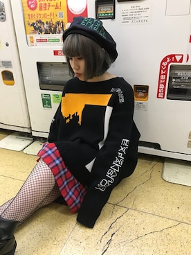 「PARADOX（パラドックス）のアイテム（帽子）」を使った、H>FRACTAL OSAKAさん（レディース・151cm）の冬コーディネート