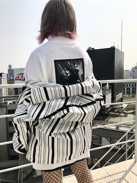 「MUZE（ミューズ）のアイテム（その他アウター）」を使った、H>FRACTAL OSAKAさん（レディース・151cm）の春コーディネート