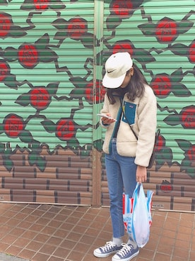 「ohotoro」｜「アイテム（帽子）」を使った、akeさん（レディース・161cm）の春コーディネート