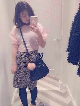 「onespo（ワンスポ）のアイテム（ニット/セーター、ピンク系）」を使った、♡me♡さん（レディース・158cm）の冬コーディネート