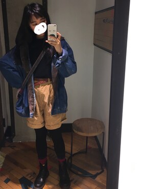 「日常」｜「アイテム（スウェット）」を使った、Audreyさん（レディース・163cm）の秋コーディネート