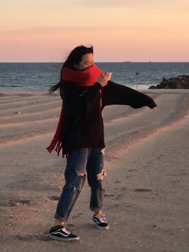 「日常」｜「アイテム（スウェット）」を使った、Audreyさん（レディース・163cm）の秋コーディネート