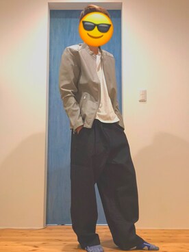 「アイテム（ライダースジャケット、シルバー系）」を使った、Daiki⑦さん（メンズ・175cm）の春コーディネート