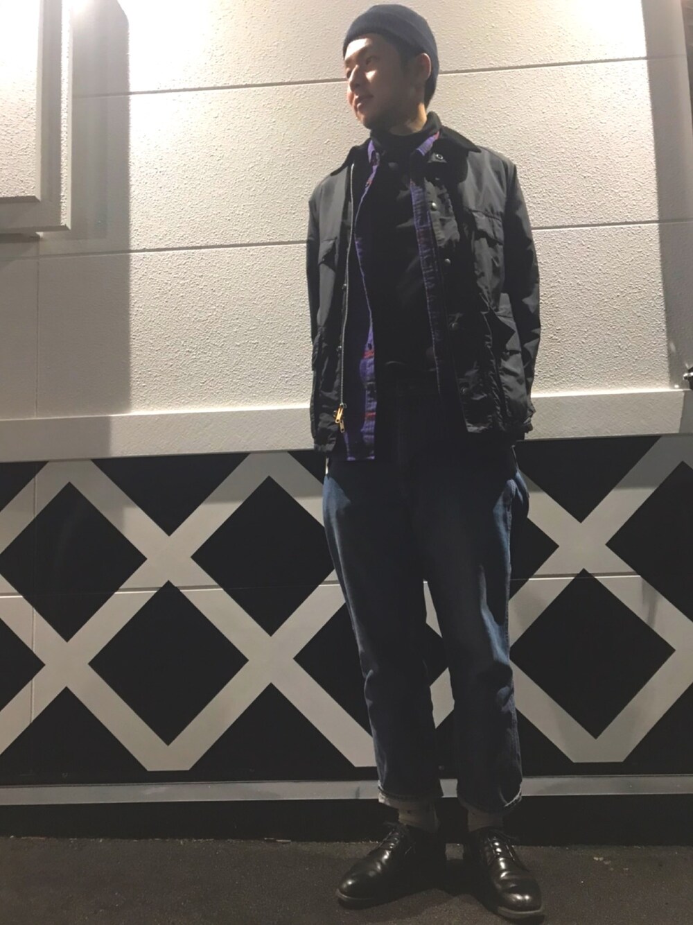「ユニクロ、UNIQLO、UNIQLO U、シュプリーム、supreme、Waste Twice」｜「Supreme のアイテム（シャツ/ブラウス、パープル系）」を使った、zooyaaaaahさん（メンズ・183cm）の春コーディネートの1枚目の写真