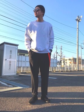 「シュプリーム」｜「アイテム（ローファー）」を使った、zooyaaaaahさん（メンズ・183cm）の春コーディネート