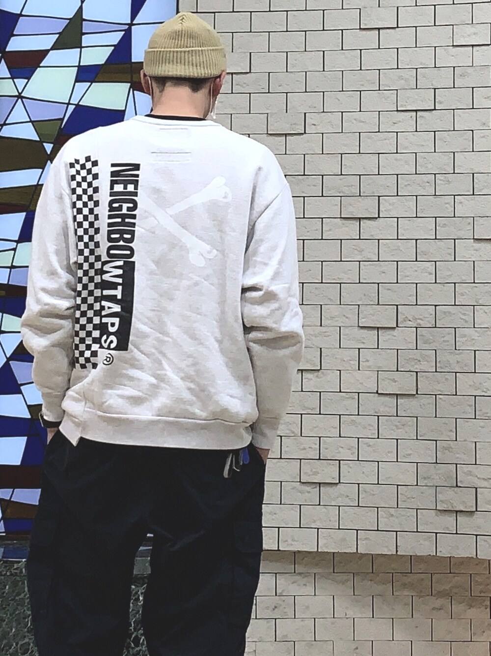 「wtaps、ダブルタップス、UNIQLO、ユニクロ、Noah、シュプリーム、Supreme(シュプリーム)」｜「WTAPSのアイテム（スウェット、ホワイト系）」を使った、zooyaaaaahさん（メンズ・183cm）の春コーディネートの1枚目の写真