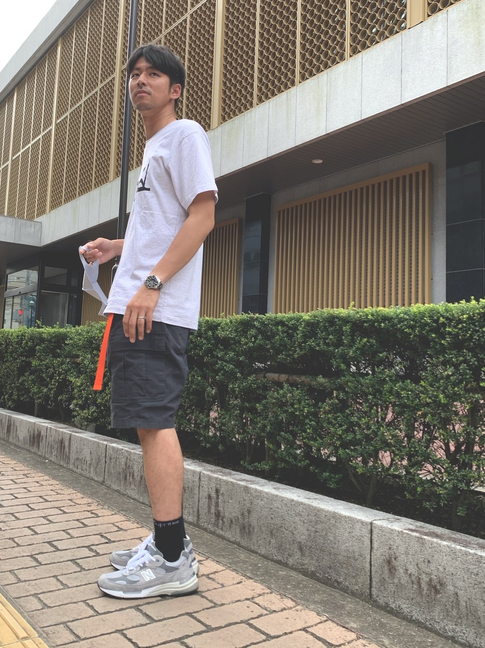 「UNIQLO、ユニクロ、ネイバーフッド、New Balance、NEIGHBORHOOD、wtaps、supreme、タグホイヤー」｜「NEIGHBORHOODのアイテム（Tシャツ/カットソー、ホワイト系）」を使った、zooyaaaaahさん（メンズ・183cm）の夏コーディネートの1枚目の写真