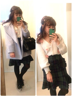 「タータンチェック」｜Hidemi さん（レディース・153cm）の冬コーディネート