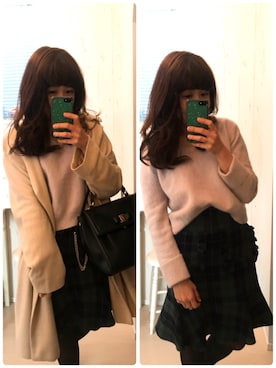 「タータンチェック」｜Hidemi さん（レディース・153cm）の冬コーディネート