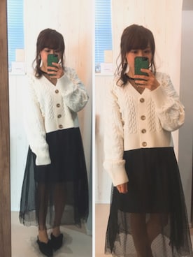 レイヤードチュールワンピースを使った人気ファッションコーディネート Wear