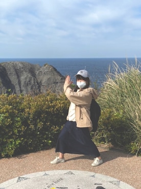 「MILKFED.」｜「アイテム（ナイロンジャケット）」を使った、Hidemi さん（レディース・153cm）の春コーディネート