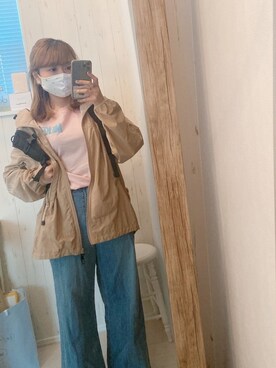 「MILKFED.」｜「アイテム（ナイロンジャケット）」を使った、Hidemi さん（レディース・153cm）の春コーディネート