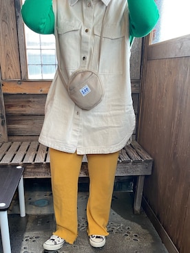 「H&M（エイチ・アンド・エム）のアイテム（ベスト）」を使った、iam0625さん（レディース・162cm）の春コーディネート