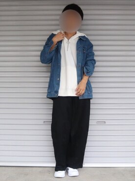 「unrelaxing（アンリラクシング）のアイテム（デニムジャケット）」を使った、Shinさん（メンズ・178cm）の冬コーディネート