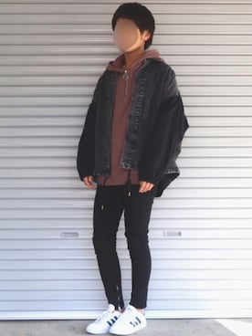 「ADRER（アドラー）のアイテム（デニムジャケット）」を使った、Shinさん（メンズ・178cm）の冬コーディネート