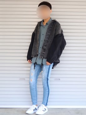 「ADRER（アドラー）のアイテム（デニムジャケット）」を使った、Shinさん（メンズ・178cm）の冬コーディネート