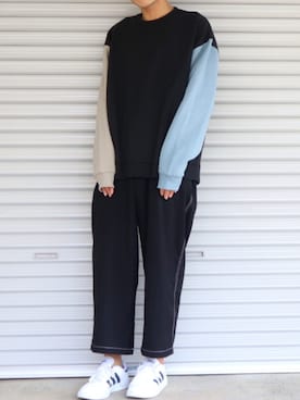 「make a ray!（メイク ア レイ！）のアイテム（スウェット）」を使った、Shinさん（メンズ・178cm）の春コーディネート