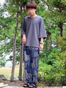 「SlashDate（スラッシュデイト）のアイテム（パンツ）」を使った、Shinさん（メンズ・178cm）の夏コーディネート