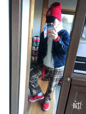 「UNIQLO（ユニクロ）のアイテム（デニムジャケット、ブルー系）」を使った、ささん（メンズ・160cm）の秋コーディネート
