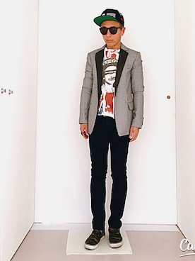 「BLACK SCALE（ブラックスケール）のアイテム（帽子）」を使った、ハッピーマンさん（メンズ・168cm）の春コーディネート