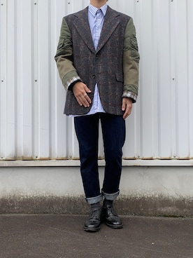 「DOUCAＬ'Ｓ（ドゥーカルス）のアイテム（シューズ）」を使った、asnさん（メンズ・174cm）の冬コーディネート