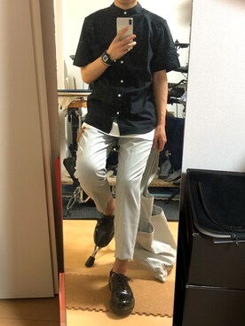 「Lui's（ルイス）のナローベルト（ベルト）」を使った、ゆうさん（メンズ・169cm）の夏コーディネート