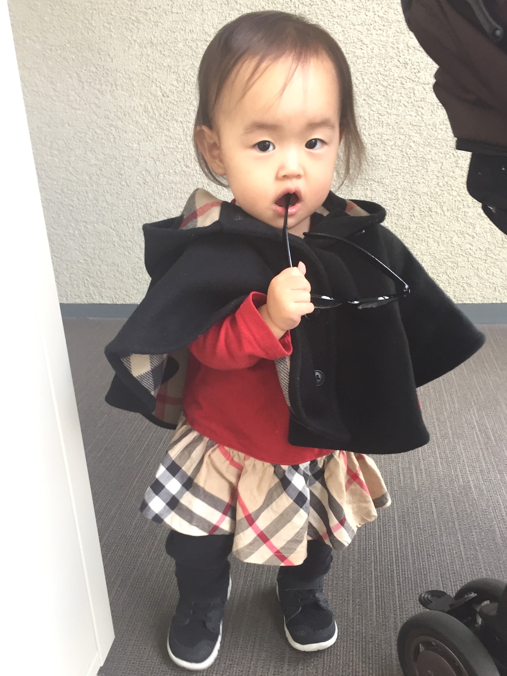 BURBERRYのポンチョを使ったキッズ人気ファッション