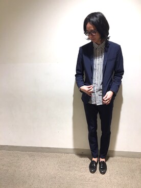 「MK MICHEL KLEIN HOMME （エムケーミッシェルクランオム）のアイテム（ジャケット/アウター）」を使った、木藤 徹さん（メンズ・178cm）の春コーディネート